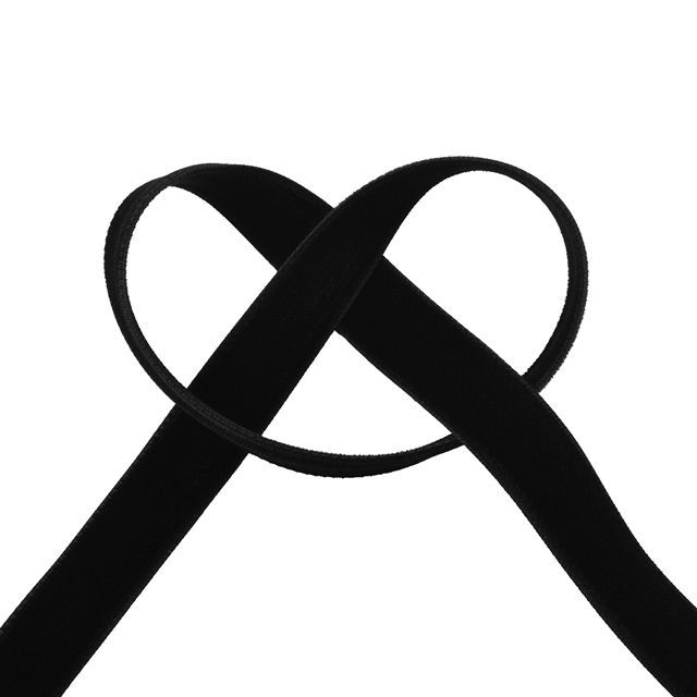 エリート両面別珍リボン(105) 18mm 10.ブラック 07Aa99_