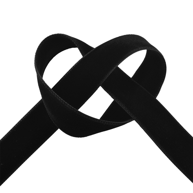 エリート両面別珍リボン(105) 24mm 10.ブラック 07Aa99_