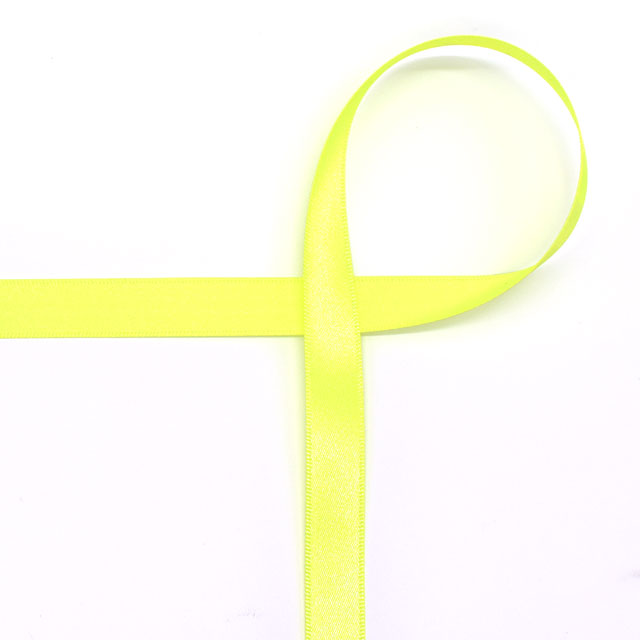 ネオンカラーサテンリボン(121) 15mm 151.ネオンイエロー 07Aa99_