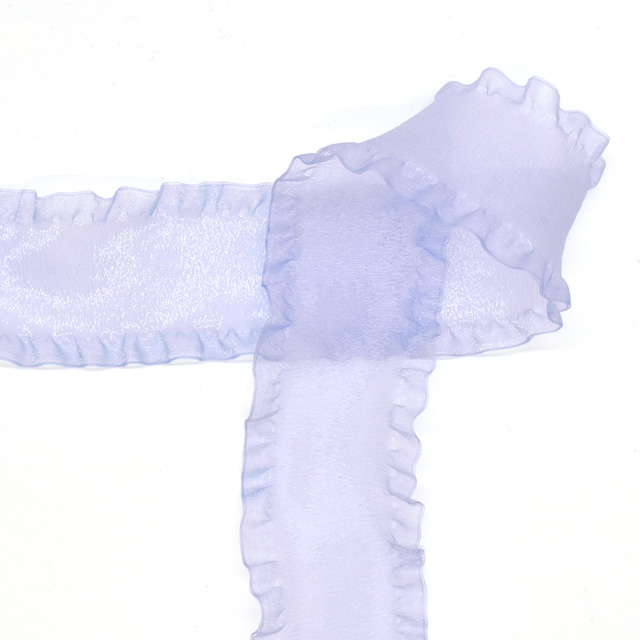 MOKUBA(木馬) フリルオーガンジーリボン(4474) 50mm 27.ラベンダー 07Aa99_