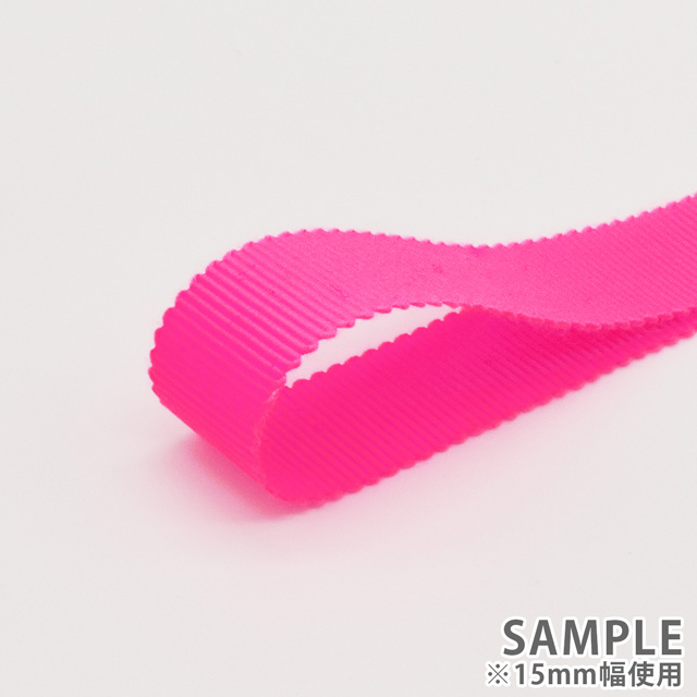グログランリボン(7000) 24mm 124.蛍光ピンク 07Aa99_