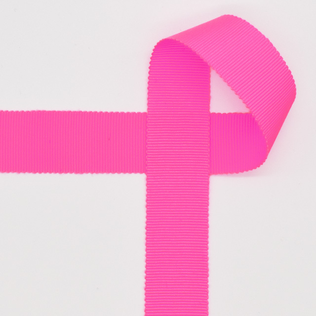 グログランリボン(7000) 24mm 124.蛍光ピンク 07Aa99_