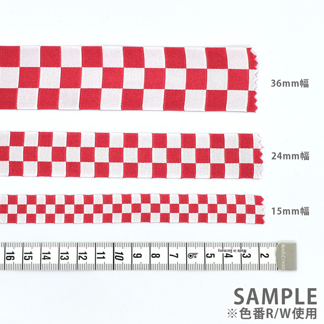 市松リボン (C01721615) 約36mm RW.レッド×ホワイト 07Aa99_