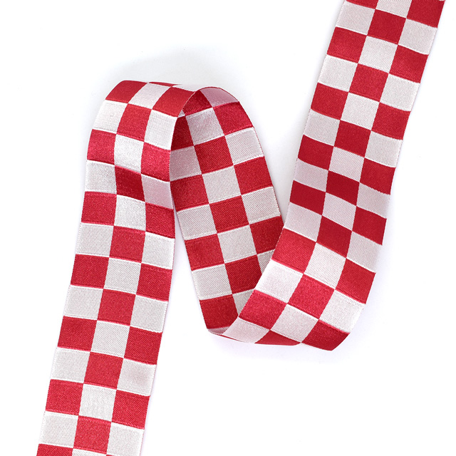 市松リボン (C01721615) 約36mm RW.レッド×ホワイト 07Aa99_