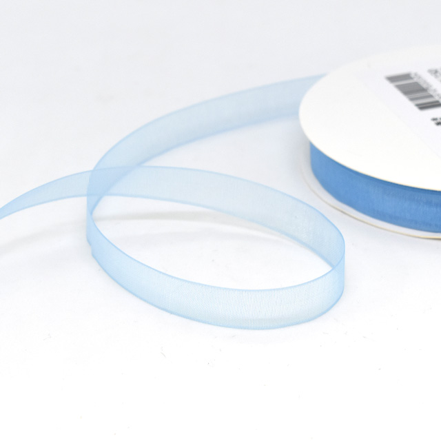 オーガンジーリボン 5m巻 9mm幅 335.ライトブルー 15Yy88_