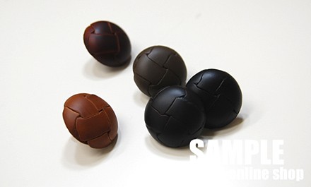 牛革バスケットボタン(No.100カワボタン) 15mm 5.黒 08Bg99_