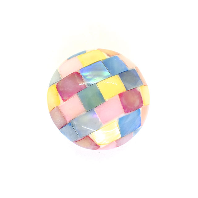 ボタン モザイクシェルボタン (10071021) 23mm 7.レインボー 08Bg99_