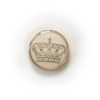 王冠模様メタルボタン(AY6249) 23mm Gol.ゴールド×ホワイト 99Zz99_