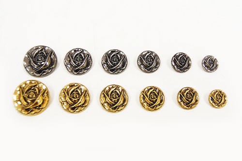 メタル薔薇ボタン(M-1344) 30mm 3.ブラックニッケル 08Bg99_