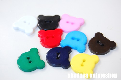 プラスチックちびくまボタン(M112) 11.ピンク 08Bg99_