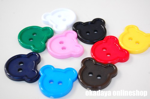 プラスチックでかくまボタン(M113) 11.ピンク 08Bg99_