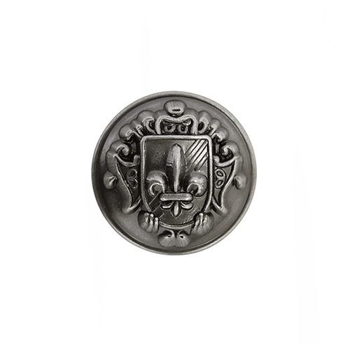 紋章メタルボタン 百合と盾(MA2266F) 25mm ABN.アンティークシルバー 08Bg99_