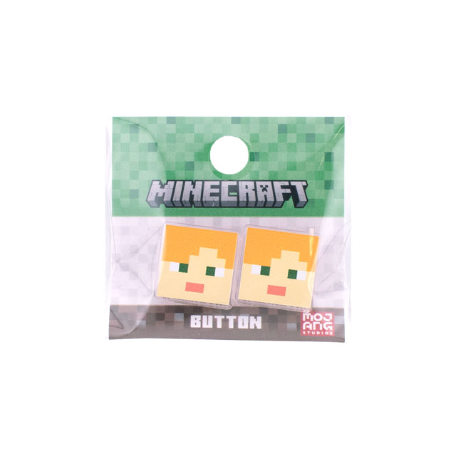 キャラクターボタン マインクラフト（MY001） ALEX アレックス 2個入 08Bf99_