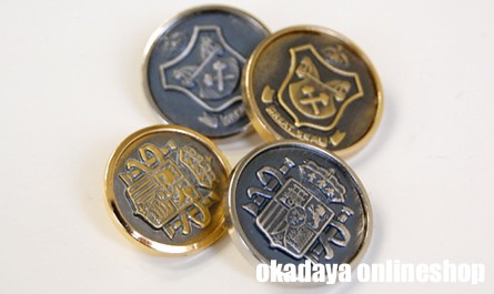 フラッグ紋章メタルボタン(NO780) 21mm G.アンティークゴールド 08Bg99_
