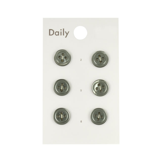 ボタン Daily 貝調ポリエステル4つ穴ふちあり(OKDB-001) 10mm BK.ブラック 08Bg99_
