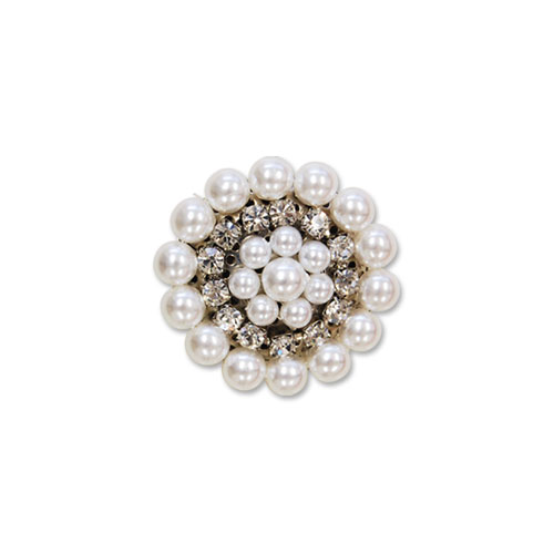 パールフラワークリスタルボタン(TI-114) 20mm シロ/S 08Bg99_