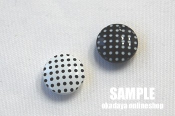 水玉シャツボタン(VE9527) 10mm 1.白地×黒 08Bg99_