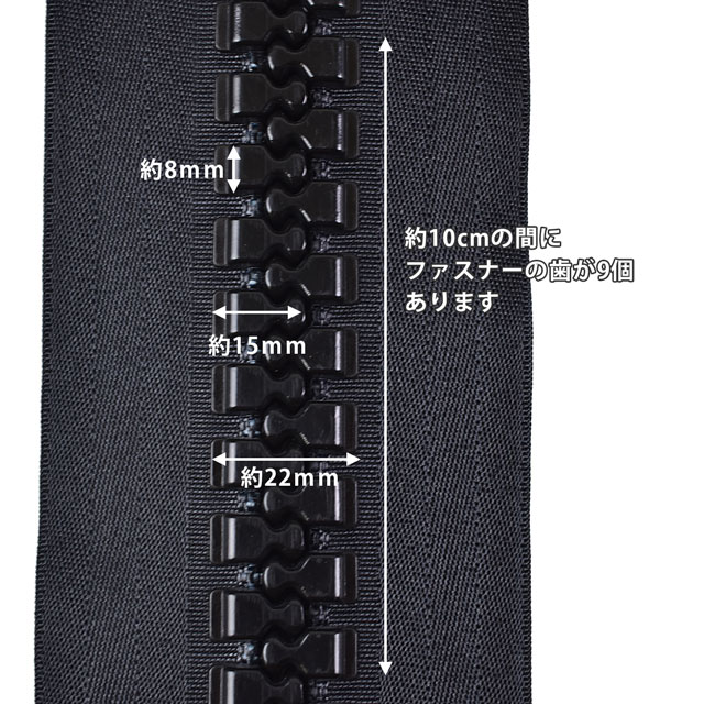 25ジェラコンジャンボファスナー 止め(VS) 40cm 黒 99Zz99_