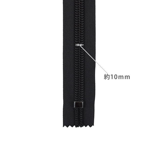 YKK 10コイルファスナー 頭合わせ(10CF DFW C SLSH) 100cm 580.黒 08Co99_