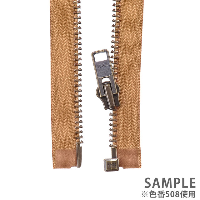 YKK メタルファスナー(10GKB DA OP) アンティークゴールド オープン 100cm 501.白 08Co99_