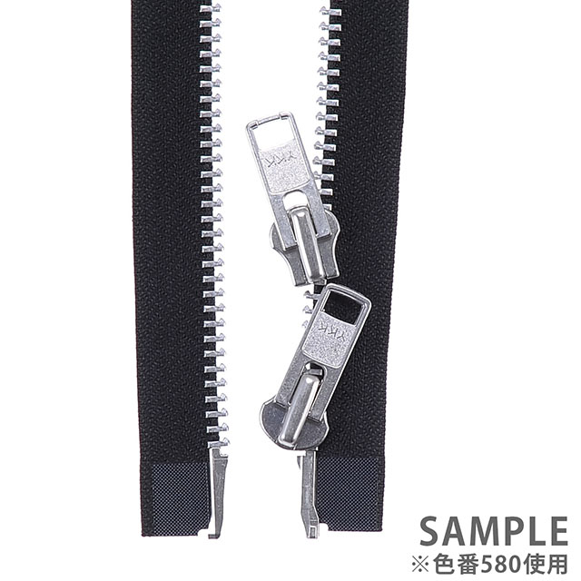 YKK メタルファスナー(10MA DNW MR) シルバー 逆開オープン 100cm 560.ネイビー 08Co99_