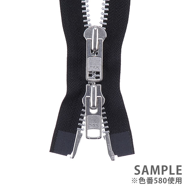 YKK メタルファスナー(10MA DNW MR) シルバー 逆開オープン 100cm 560.ネイビー 08Co99_