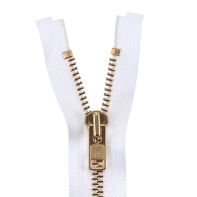 YKK メタルファスナー エバーブライト(10MGP DA OP) ゴールド オープン 70cm 501.白 08Co99_