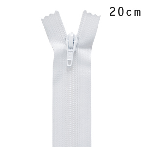 YKK フラットニットファスナー 止め(25FK) 20cm 501.白 08Co99_