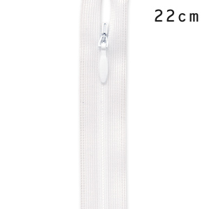 YKK コンシールファスナー 止め(2cc) 22cm 501.白 08Co99_