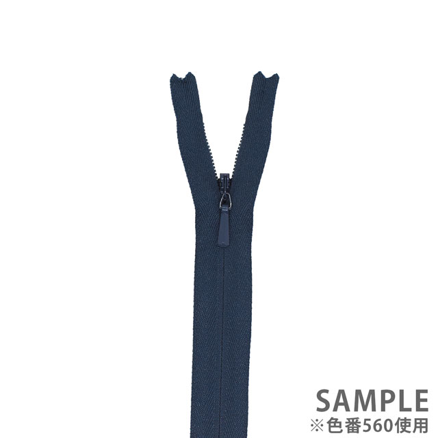 YKK 厚物用コンシールファスナー 止め(3cc) 22cm 560.ネイビー 08Co99_