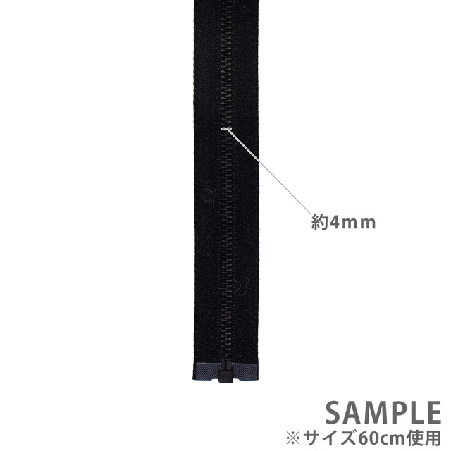 YKK メタルファスナー(3GK DA OP) 黒染 オープン 60cm 580.黒 08Co99_