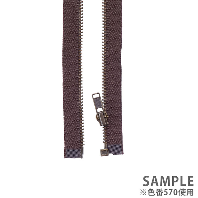 YKK メタルファスナー(3GKB DA OP) アンティークゴールド オープン 60cm 223.オリーブ 08Co99_