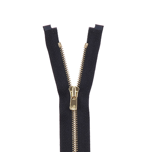 YKK メタルファスナー エクセラ(3SGWOG DA2E OP) ゴールド オープン 100cm 580.黒 08Co99_