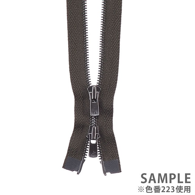 YKK メタルファスナー エクセラ(3SGWH DA2E MR) アンティークシルバー 逆開オープン 100cm 916.こげ茶 08Co99_