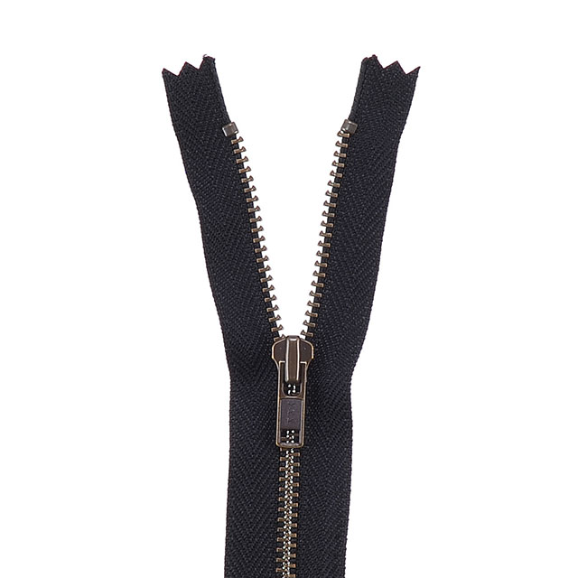 YKK メタルファスナー(4GKB DA C) アンティークゴールド 止め 60cm 580.黒 08Co99_