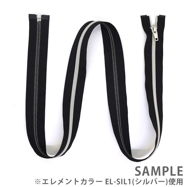 YKK 5コイルファスナー メタリオン(5CNM DA OP) オープン 100cm 580.黒×カッパー 08Co99_