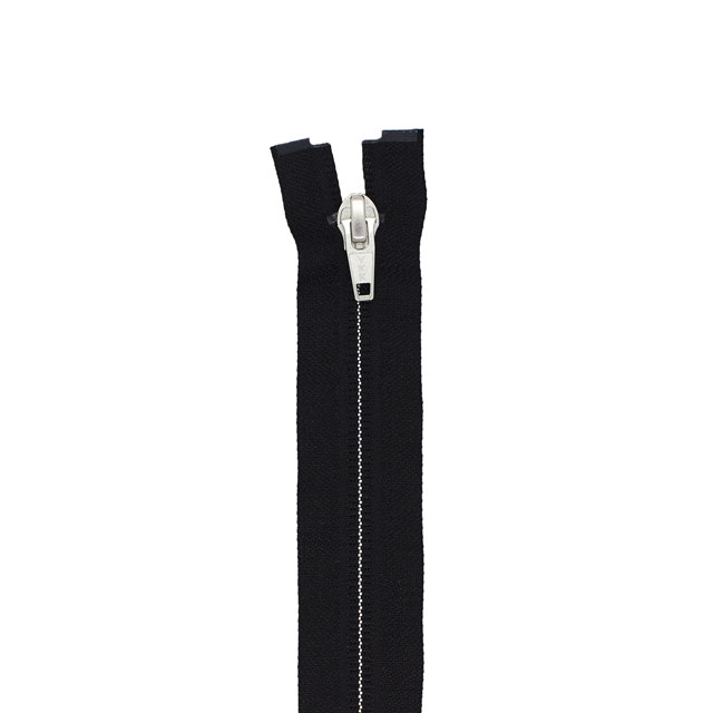 YKK コイルファスナー 裏使いスプリット オープン(5CNMR DAB OP) 100cm 580.黒×EL-SIL1(シルバー) 08Co99_