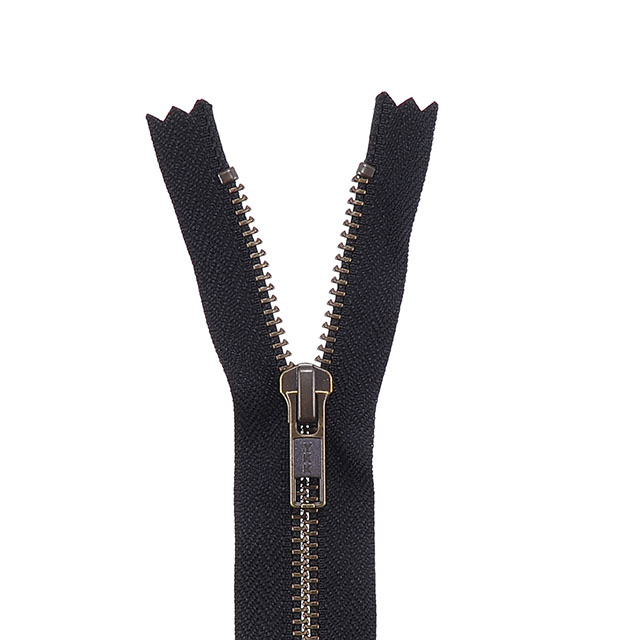 YKK メタルファスナー(5GKB DA C) アンティークゴールド 止め 60cm 580.黒 08Co99_