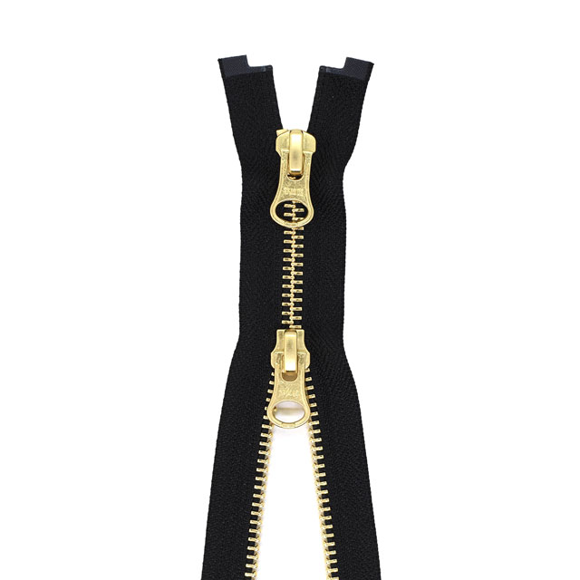 YKK メタルファスナー エバーブライト(5RGMP DALH MR) ゴールド 逆開オープン 100cm 580.黒 08Co99_