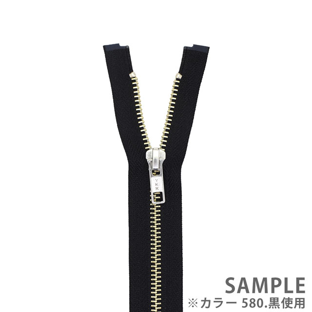 YKK メタルファスナー(5RN DA OP) シルバー オープン 100cm 580.黒 08Co99_