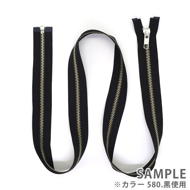 YKK メタルファスナー(5RN DA OP) シルバー オープン 100cm 580.黒 08Co99_