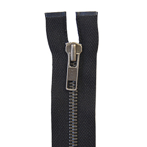YKK メタルファスナー エクセラ(5SGWH DA OP) アンティークシルバー オープン 60cm 580.黒 08Co99_