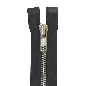 YKK メタルファスナー エクセラ(5SGWP DA OP) シルバー オープン 60cm 580.黒 08Co99_