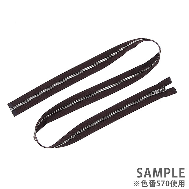 YKK メタルファスナー エクセラ(5SGWP DA OP) シルバー オープン 60cm 580.黒 08Co99_