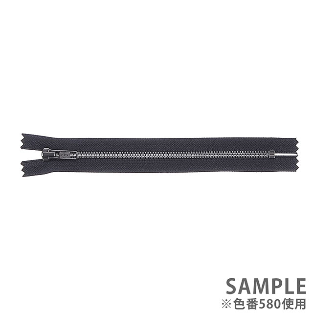 YKK メタルファスナー エクセラ(5SGWV3 DA C) ブラックニッケル 止め 20cm 580.黒 08Co99_