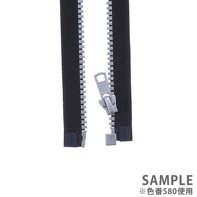 YKK ビスロンファスナー メタリックカラー(5VSFMV DA OP) シルバー オープン 100cm 580.黒 08Co99_