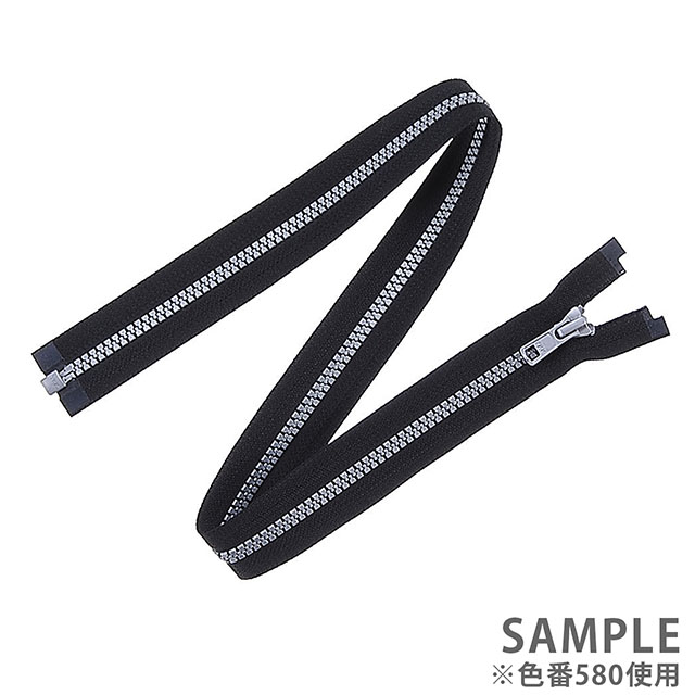YKK ビスロンファスナー メタリックカラー(5VSFMV DA OP) シルバー オープン 100cm 580.黒 08Co99_