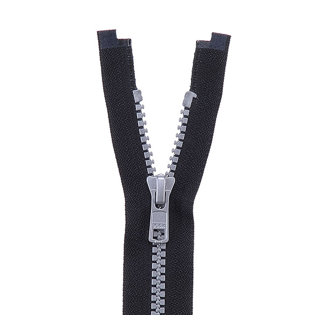 YKK ビスロンファスナー メタリックカラー(5VSFMV DA OP) シルバー オープン 100cm 580.黒 08Co99_