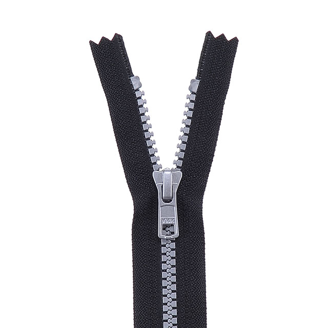 YKK ビスロンファスナー メタリックカラー(5VSFMV DA C) シルバー 止め 60cm 580.黒 08Co99_
