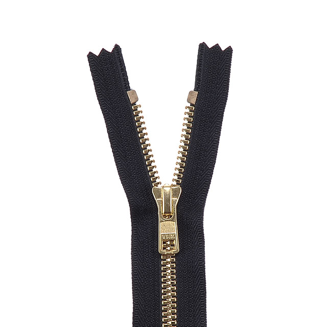 YKK ビスロンファスナー METALUXE(5VYXMG DA C) LF-GOL 止め 60cm 580.黒×LF-GOL(ゴールド) 08Co99_